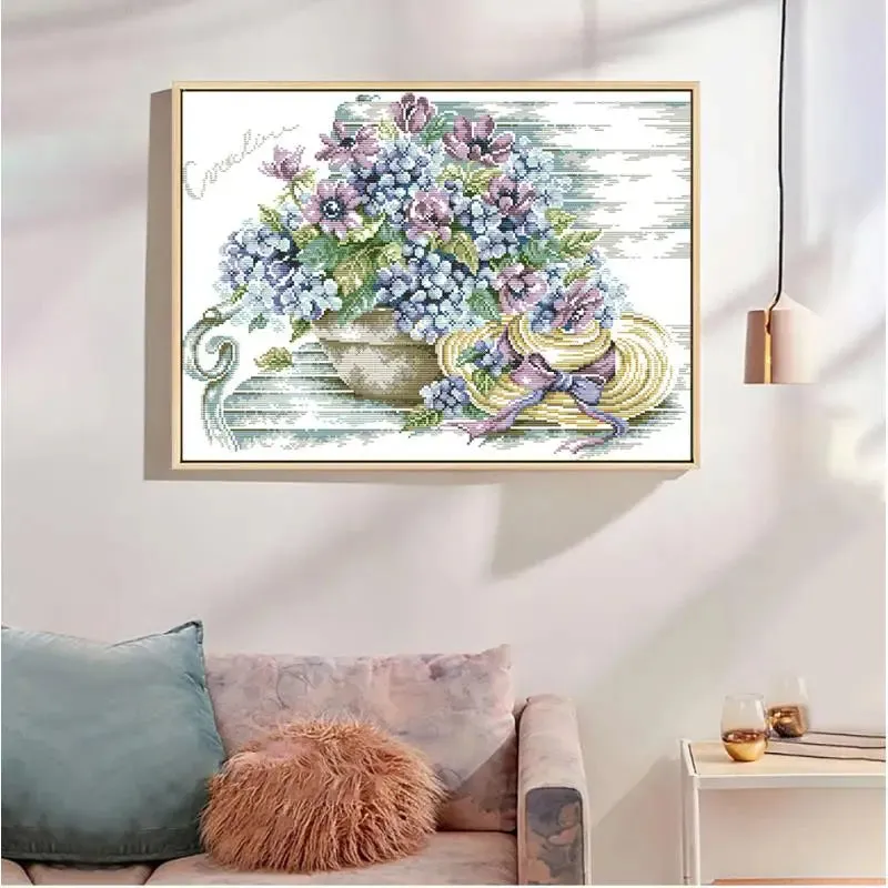 Blue Hydrangea and Hat