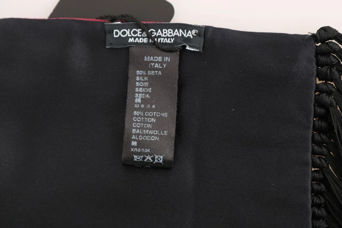 Bordeaux Velvet Silk Fringes Scarf