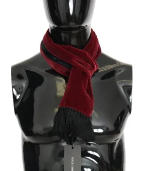Bordeaux Velvet Silk Fringes Scarf