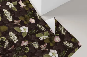 Bramble Floral Wrapping Paper in Plum