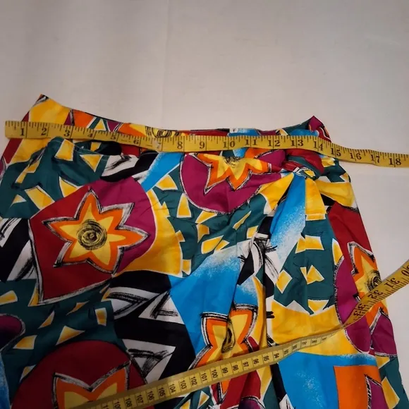 Brett Harrison Colorful Abstract 80s Vibe Wrap Skort 8