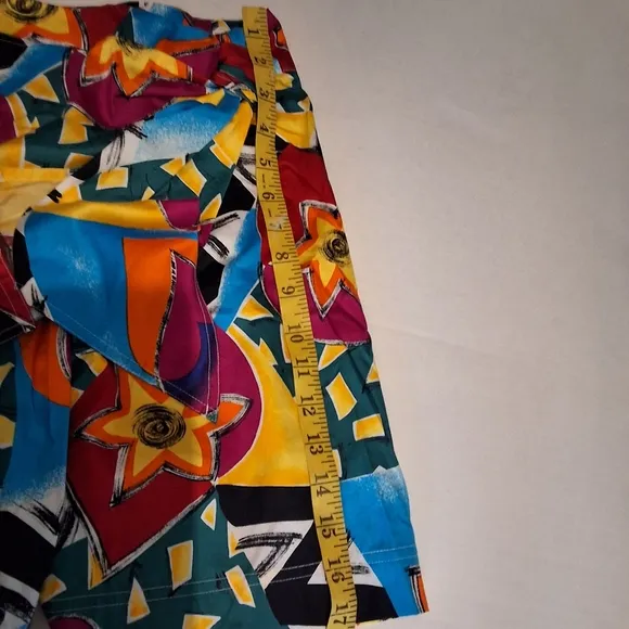 Brett Harrison Colorful Abstract 80s Vibe Wrap Skort 8