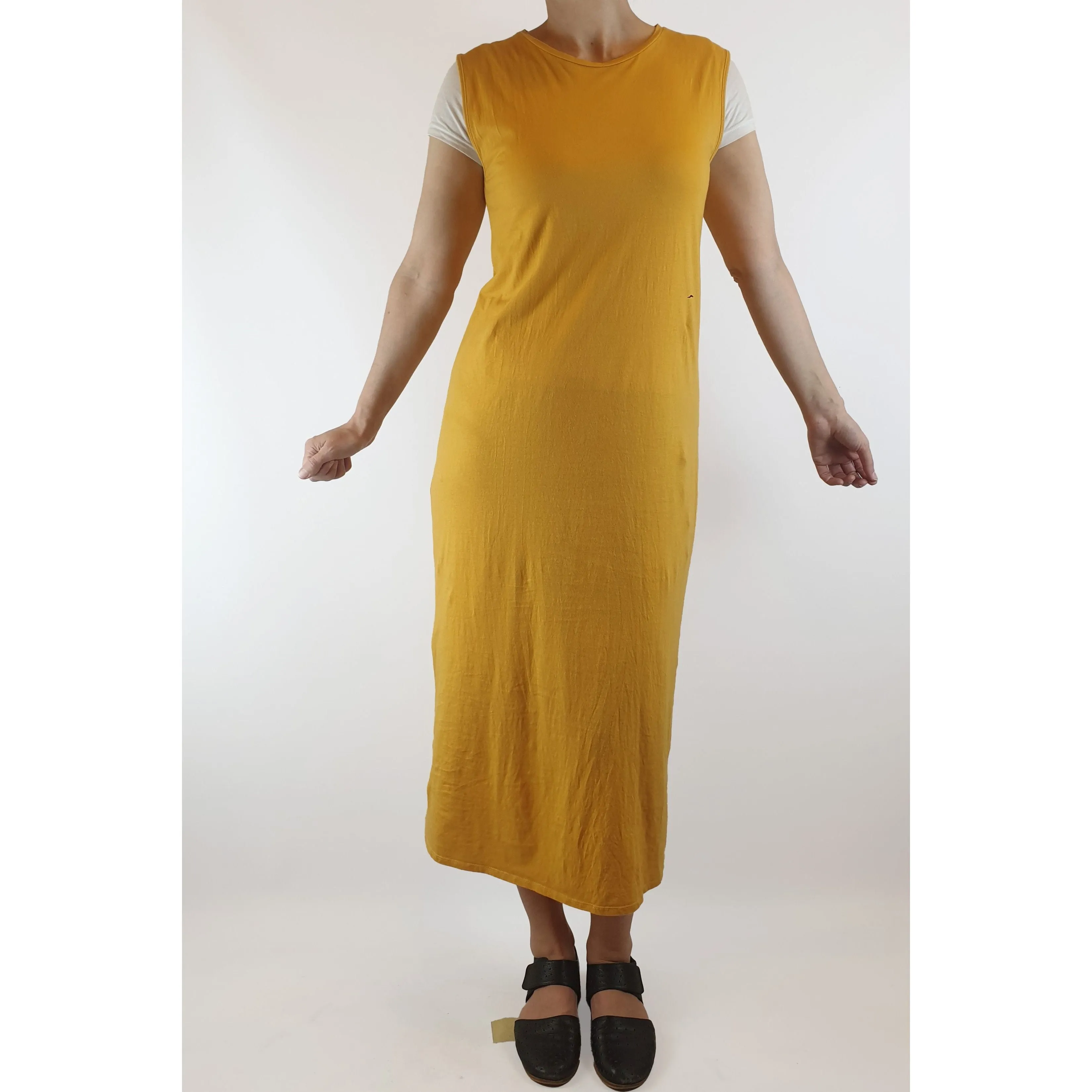 Bul mustard yellow sleeveless cotton maxi dress size 8