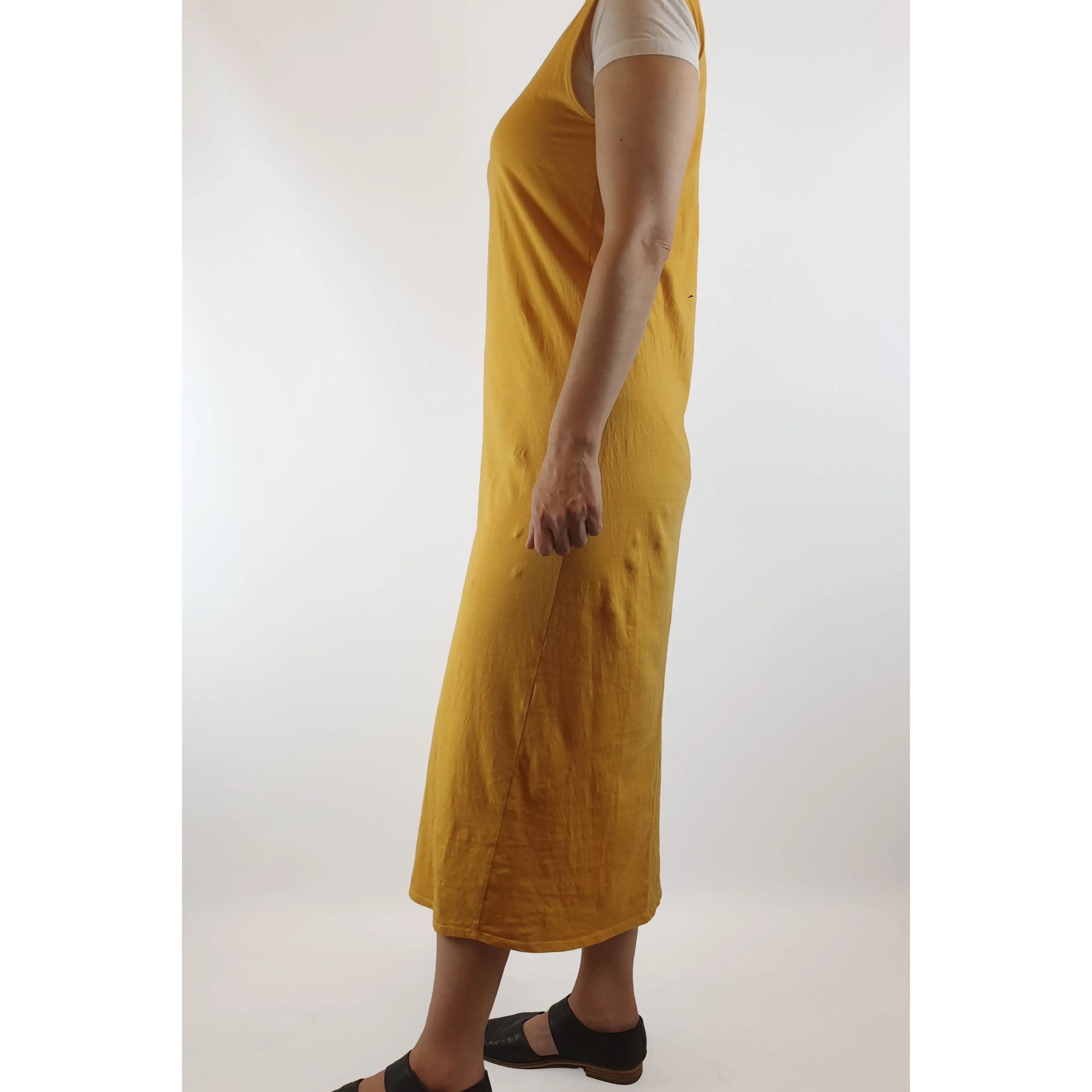 Bul mustard yellow sleeveless cotton maxi dress size 8