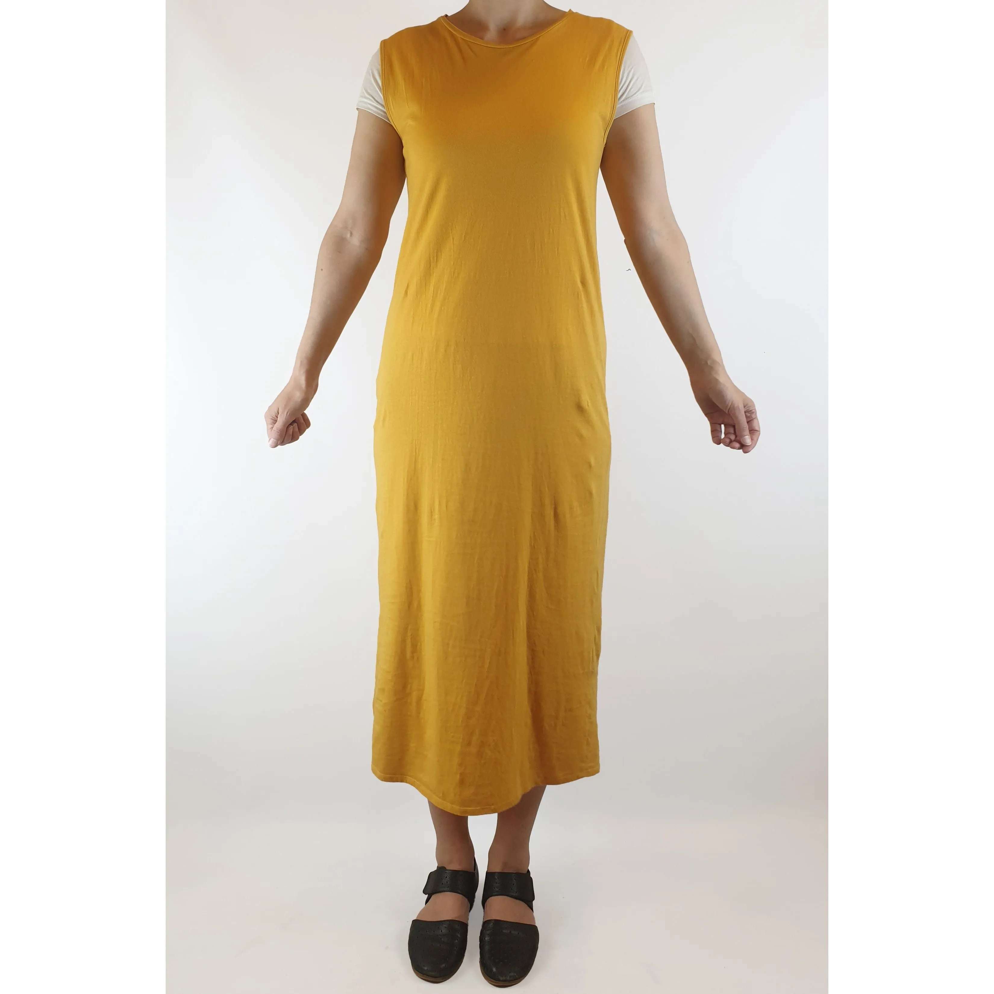 Bul mustard yellow sleeveless cotton maxi dress size 8