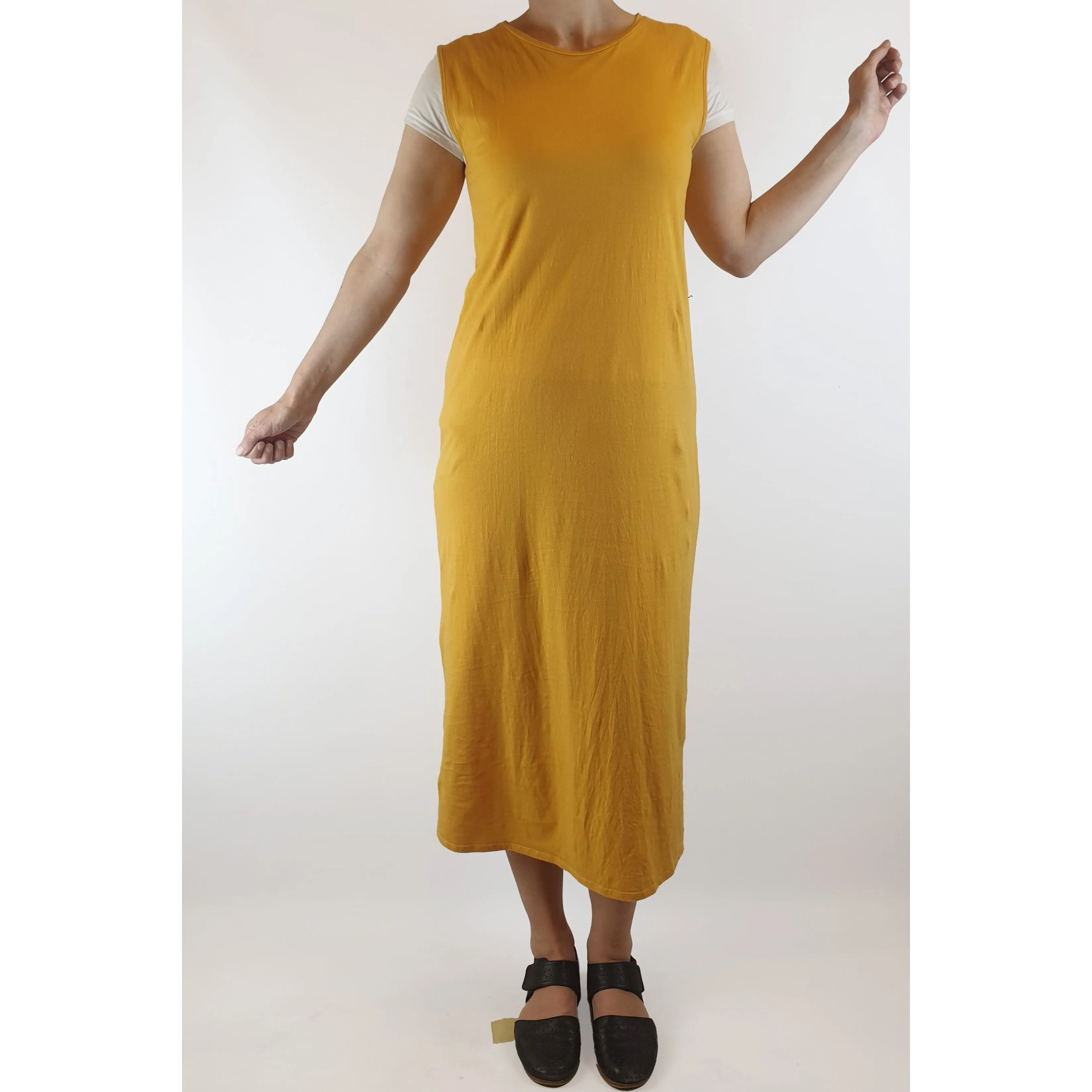Bul mustard yellow sleeveless cotton maxi dress size 8