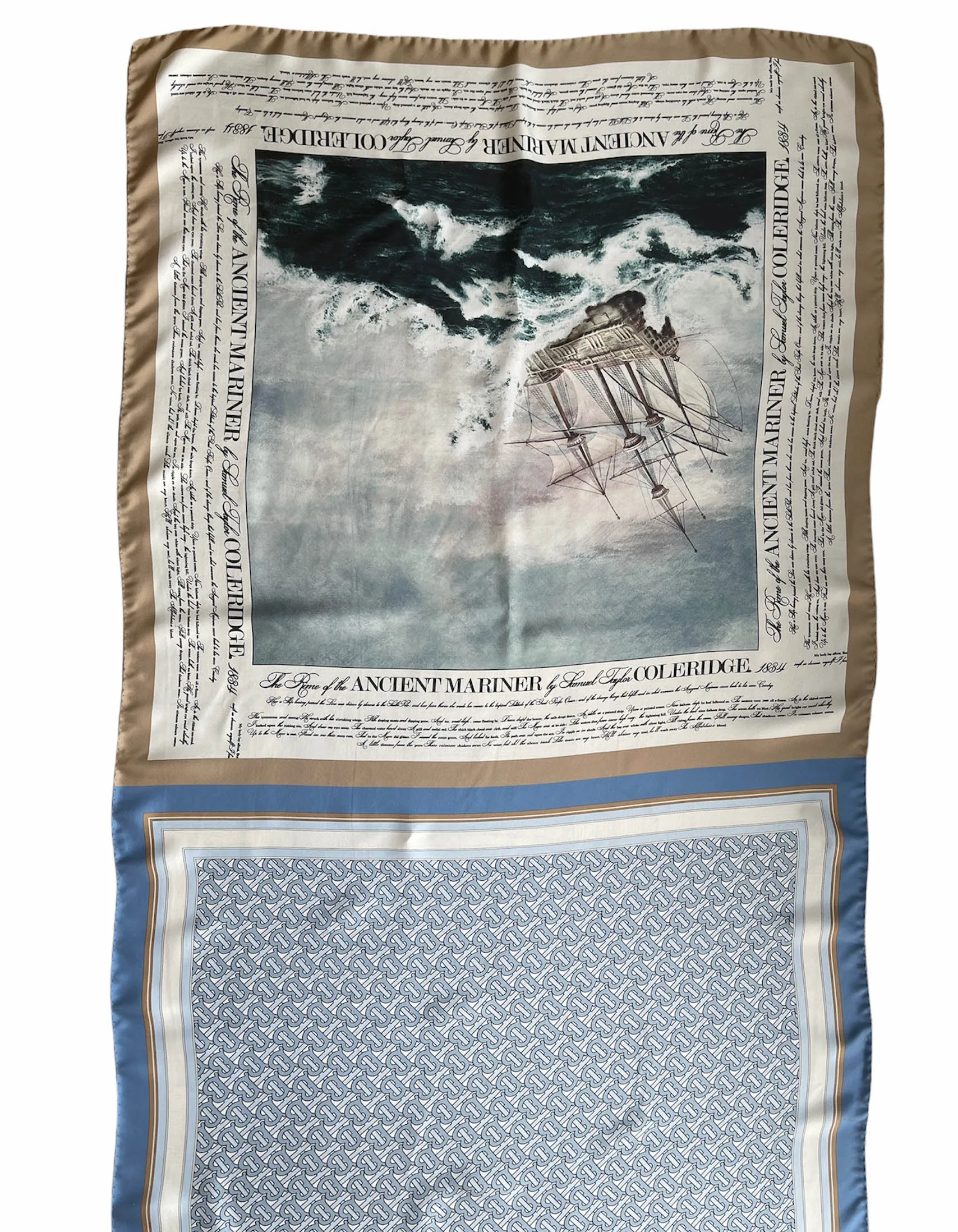Burberry Oyster, Monogram & Mariner Print Silk Scarf
