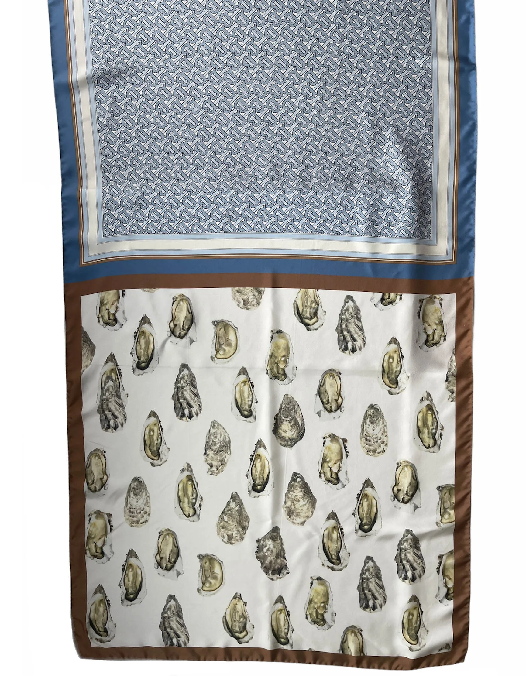 Burberry Oyster, Monogram & Mariner Print Silk Scarf