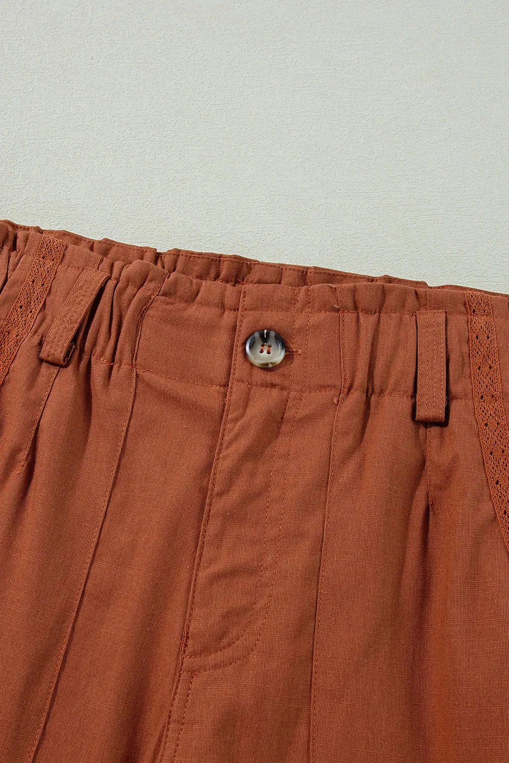 Caramel Color Wide Leg Pants with Pockets