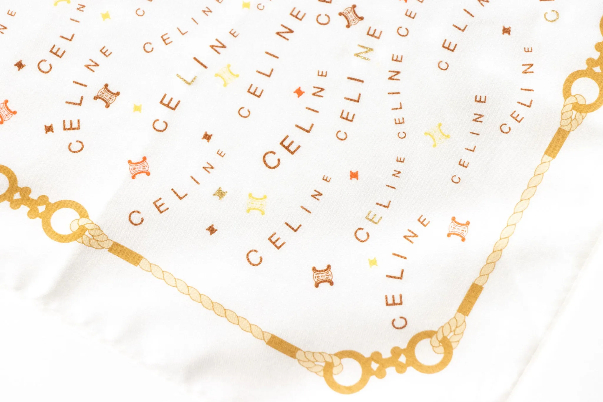 Celine Cotton Square Bandana Scarf "New" Old Stock