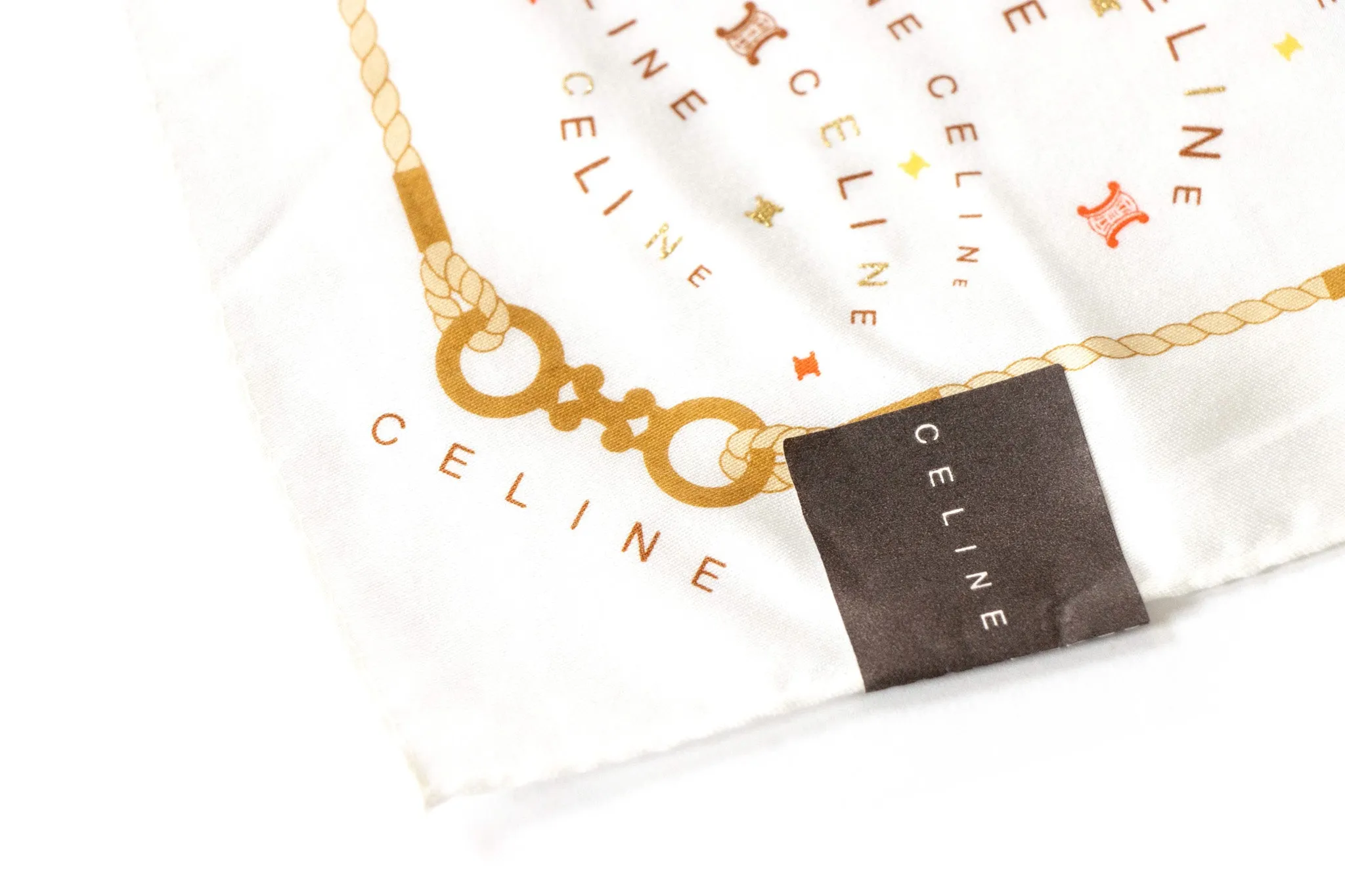 Celine Cotton Square Bandana Scarf "New" Old Stock