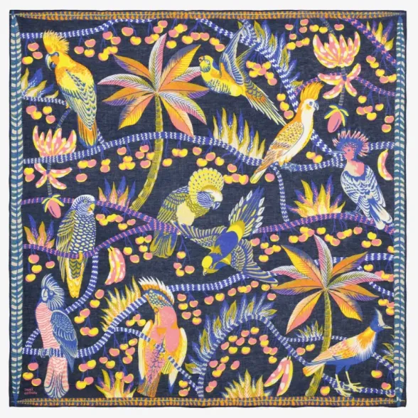 CERISE SCARF - NAVY