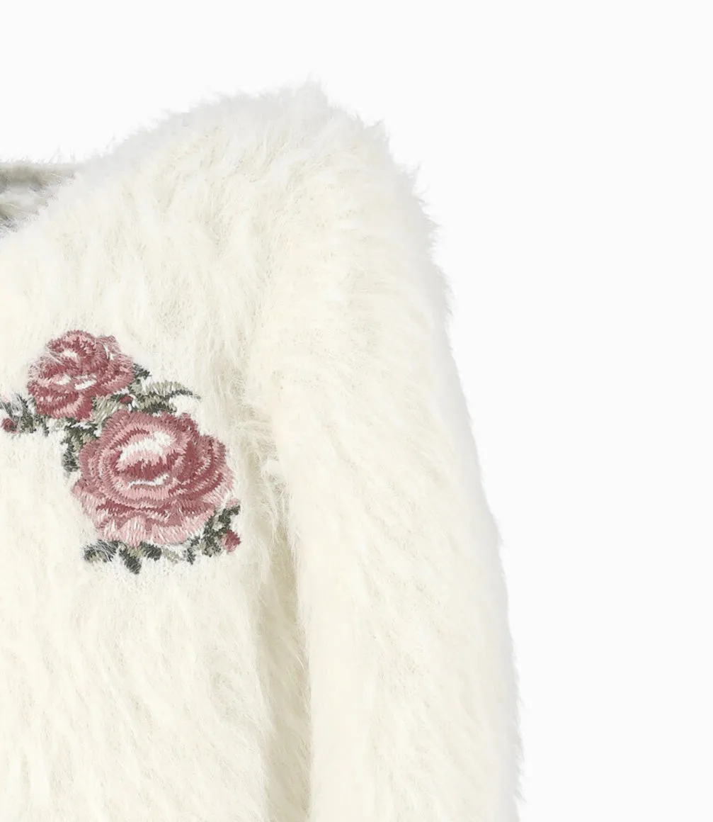 Chaleco Bebé Con Flores Bordadas