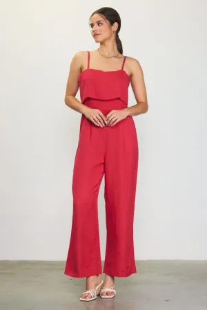 Cherry Linen Jumpsuit