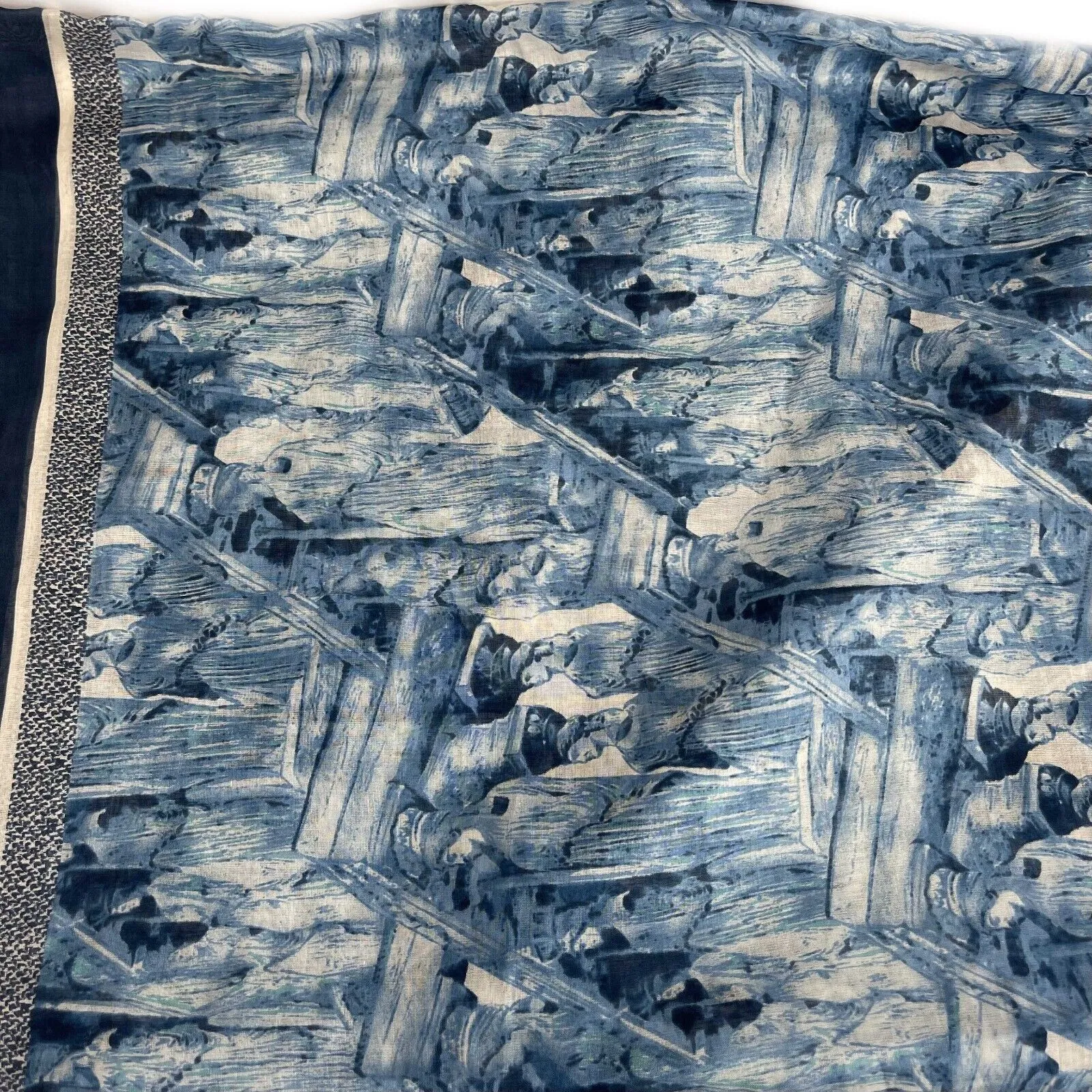 Christian Dior - Blue / White Greek Statue Ltd Edition Cruise '22 Cotton Scarf