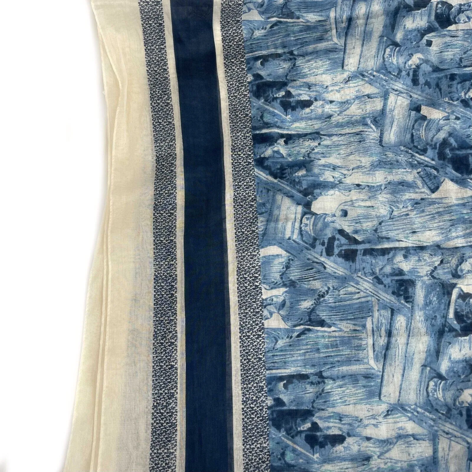 Christian Dior - Blue / White Greek Statue Ltd Edition Cruise '22 Cotton Scarf