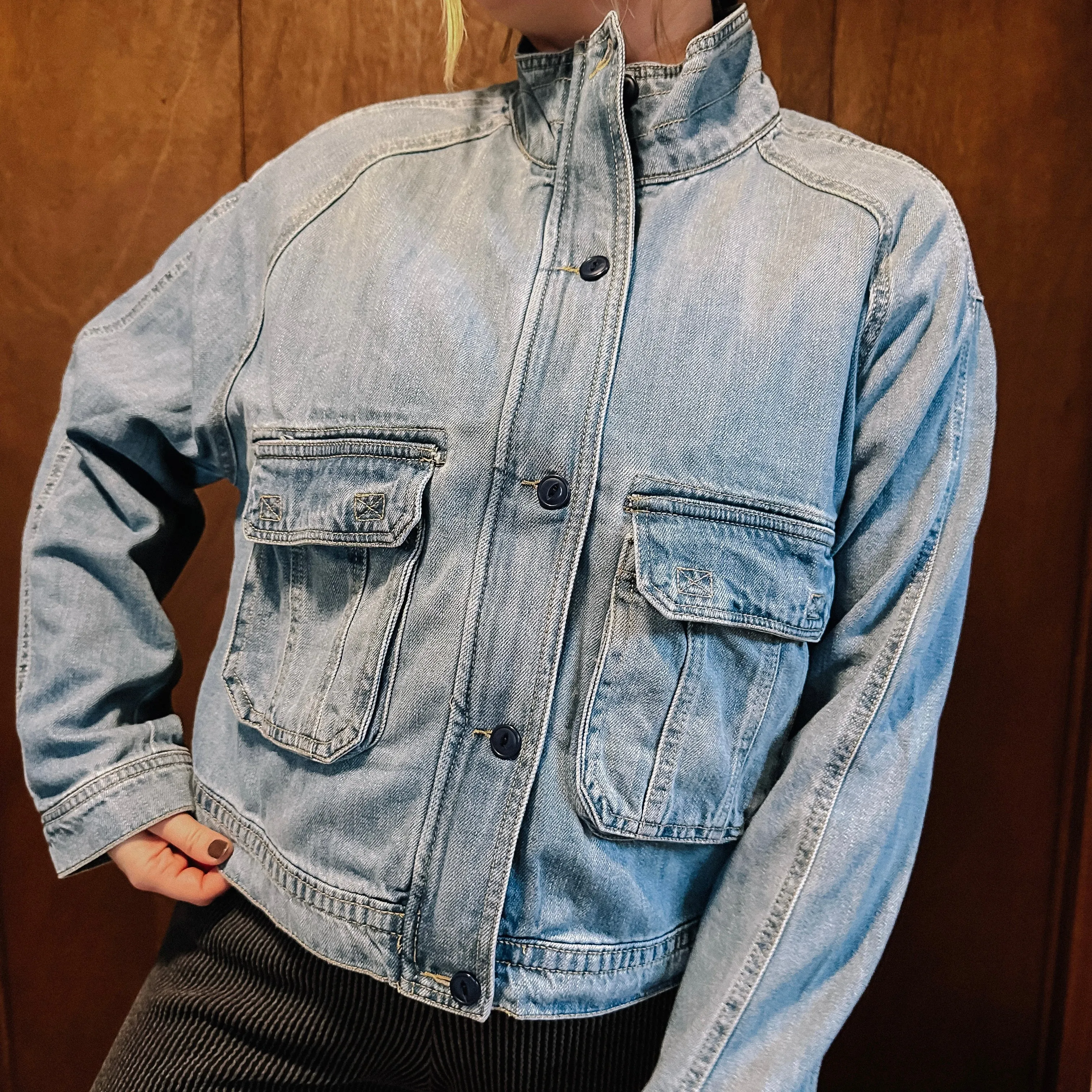 City Fashion Utility Denim Jacket