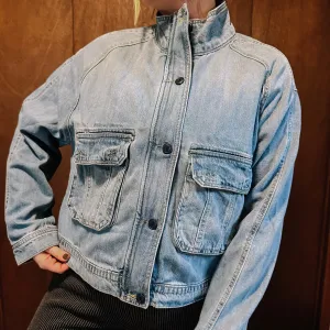 City Fashion Utility Denim Jacket