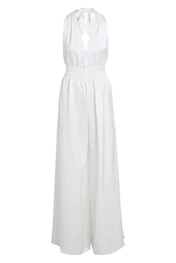 Claudia White Halter Jumpsuit