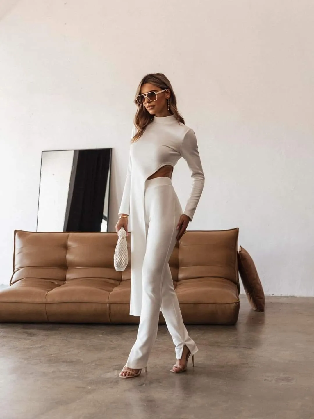 CLEARANCE - SHOWSTOPPER SET OF PANTS AND ASYMMETRIC TOP