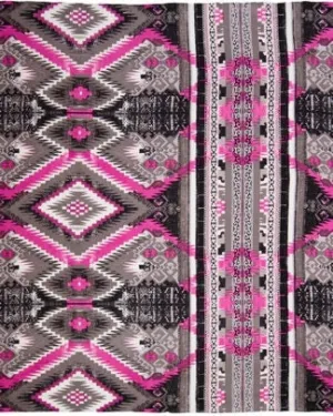 CLSCRFAZTEC--SlvrPink Scarf Silk Aztec - 34"