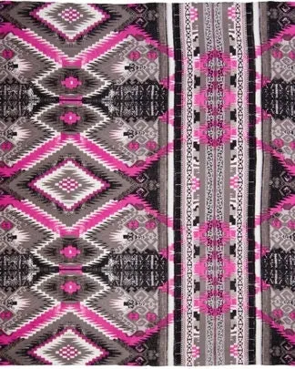 CLSCRFAZTEC--SlvrPink Scarf Silk Aztec - 34"
