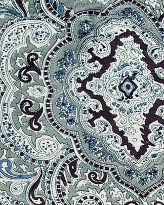 CLSCRFPAIS--SlvrBlac Scarf Silk Cowboy Paisley - 34"