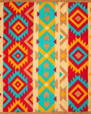 CLSCRFSOUTHWEST--GoldRed Scarf Silk SouthWest - 34"