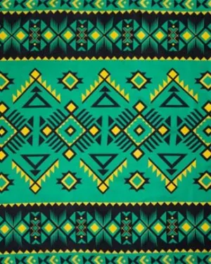 CLSCRFSOUTHWEST--GrnBlack Scarf Silk SouthWest - 34"