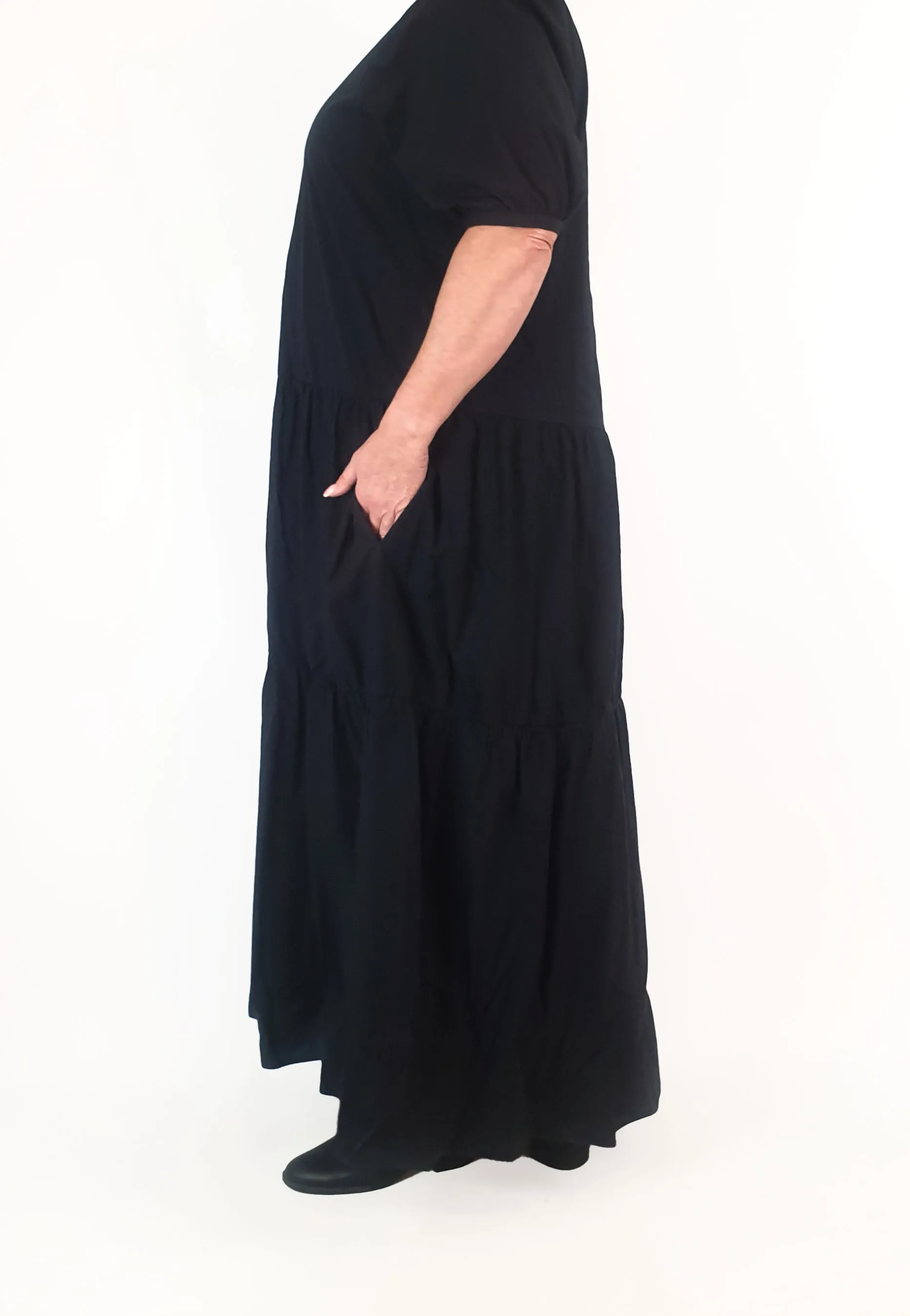 Cos navy maxi tiered dress size 44 (best fits size 16-18)