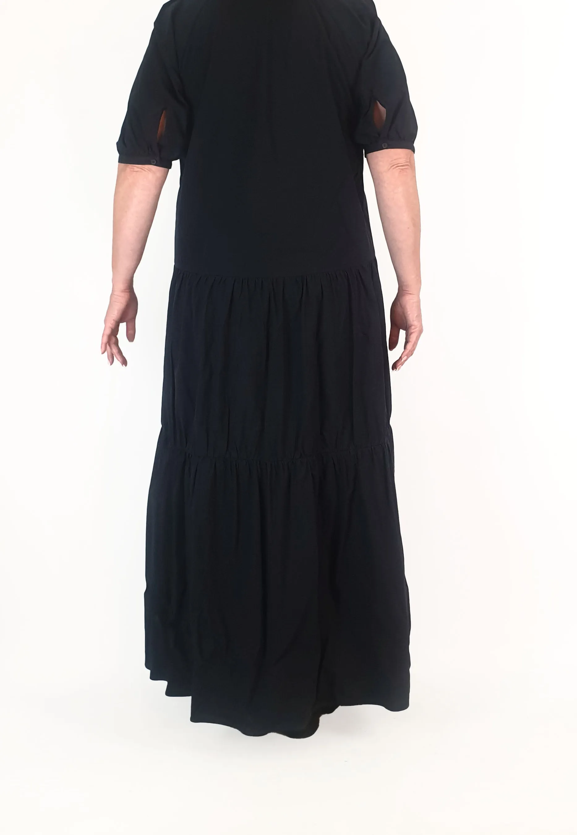 Cos navy maxi tiered dress size 44 (best fits size 16-18)