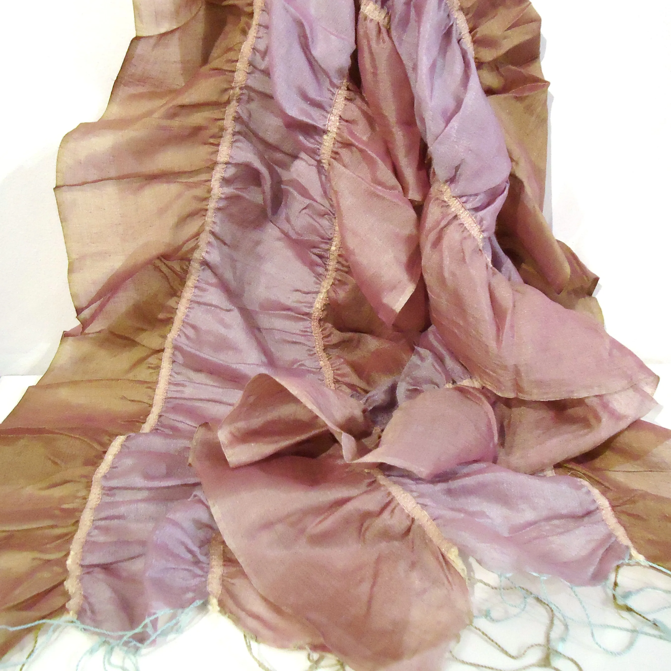 Cotton and Silk Ruffle Scarf - Lavender