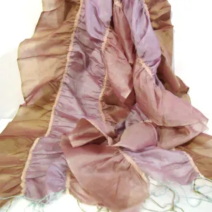 Cotton and Silk Ruffle Scarf - Lavender