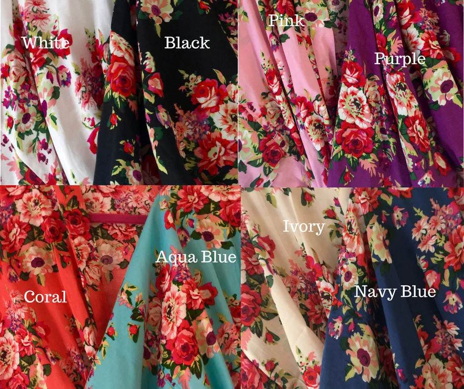Cotton Bridal Robe ~ Bridesmaid Robes ~ Robe ~ Bridal Robe ~ Bride Robe ~Bridal Party Robes ~ Bridesmaid Gifts ~ Floral Robe ~ Kimono Robe