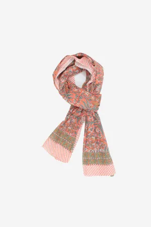 Cotton Peach Handmade Block Print Sarong