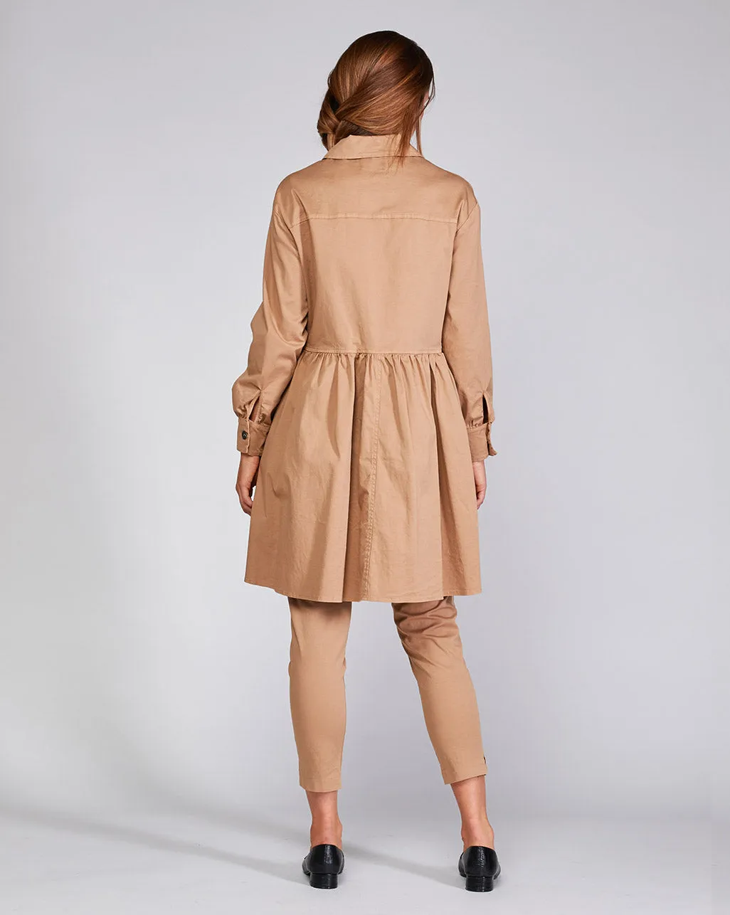 Cotton Tierd Ruffle Patch Pocket Overcoat