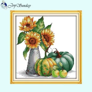 Counted Cross Stitch Kits Sunflower and Pumpkin