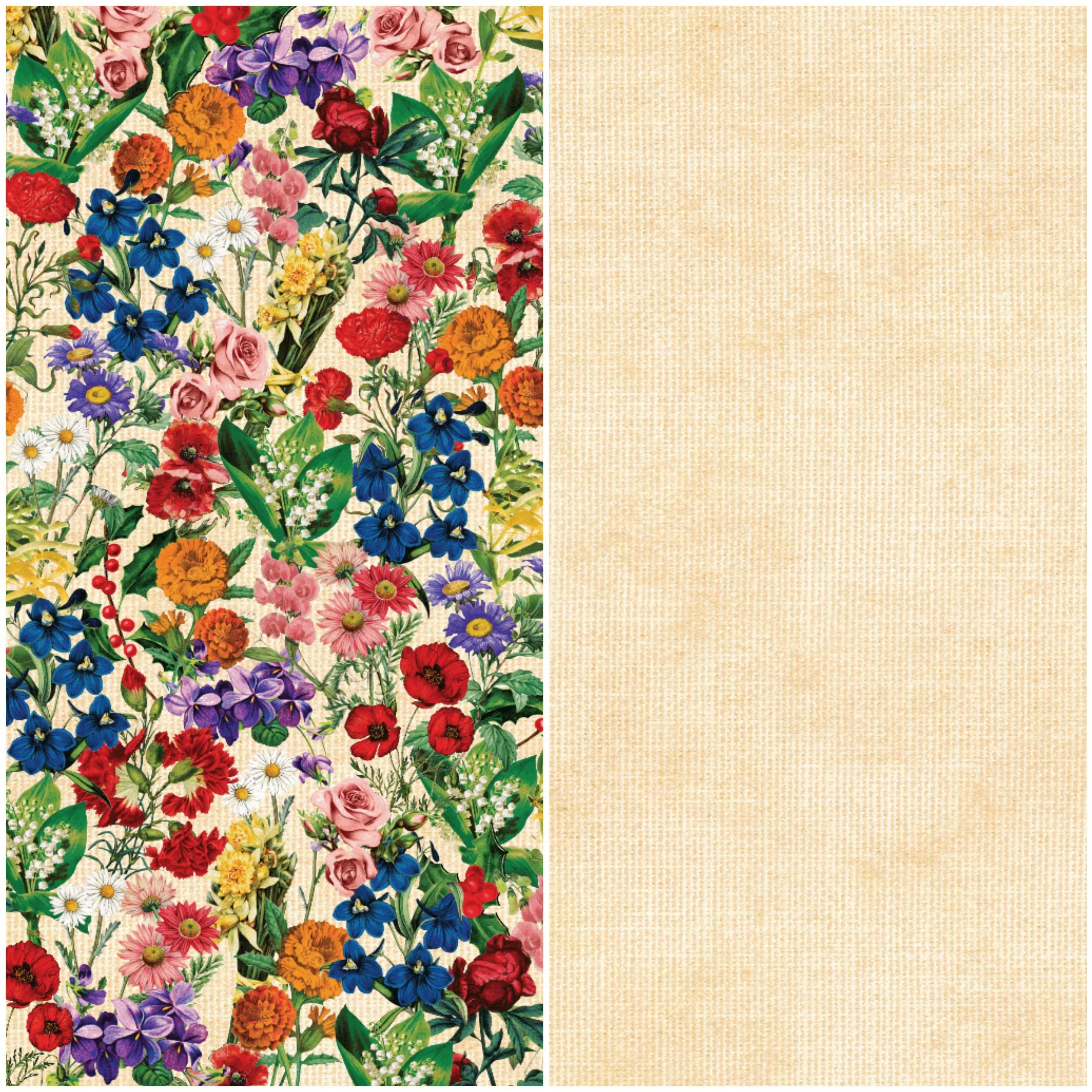 Country Craft Creations - Remember the Time Floral Collage Sheet - 12x12 - Single Sheet