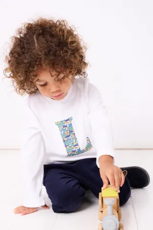 Create Your Own Personalised or Age Liberty Print White T-Shirt