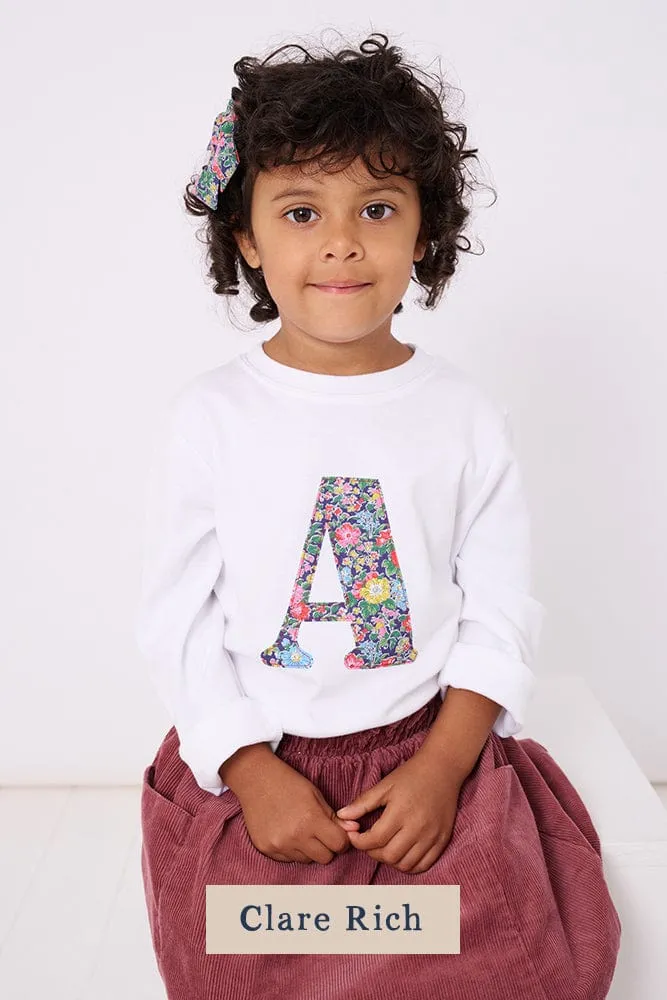 Create Your Own Personalised or Age Liberty Print White T-Shirt