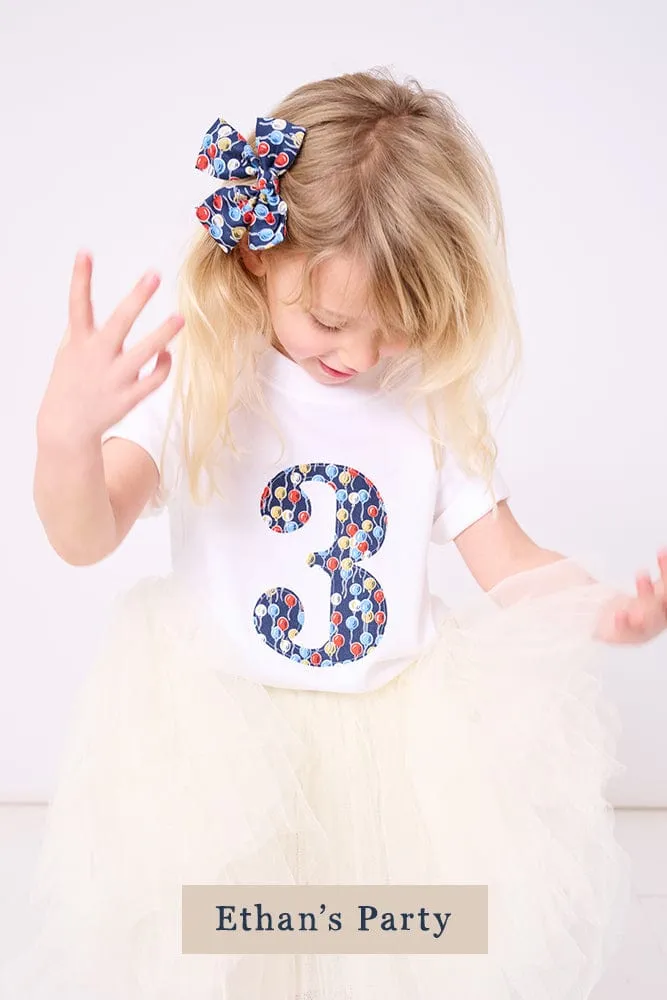 Create Your Own Personalised or Age Liberty Print White T-Shirt