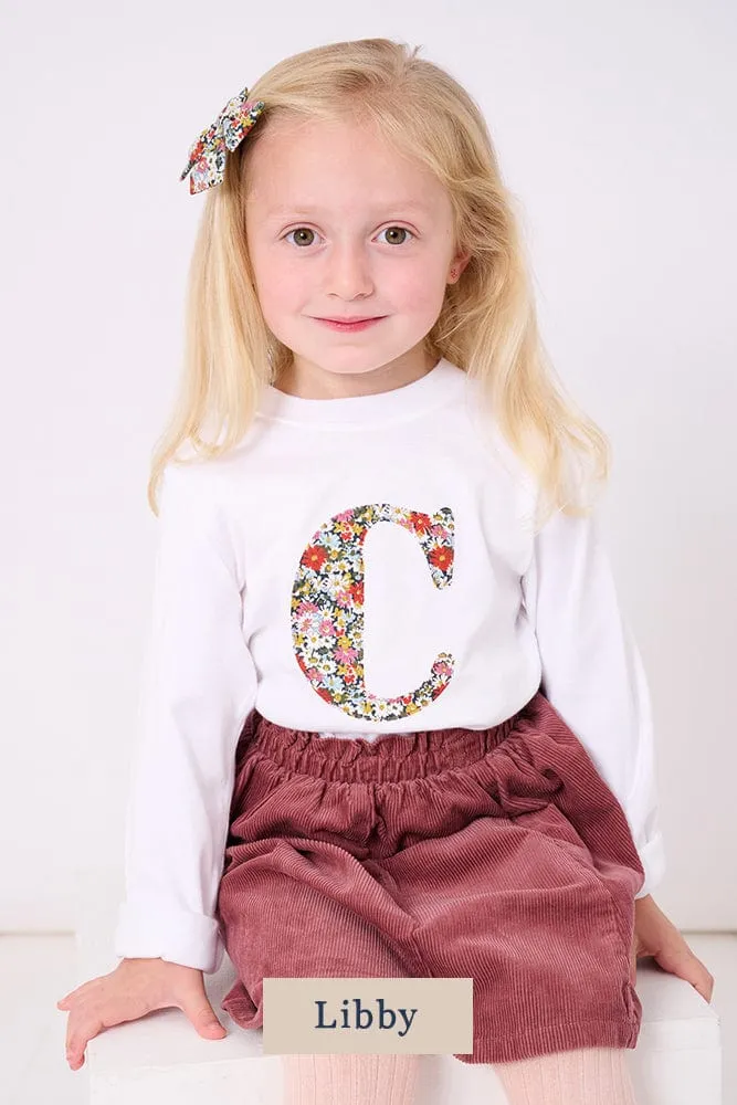 Create Your Own Personalised or Age Liberty Print White T-Shirt