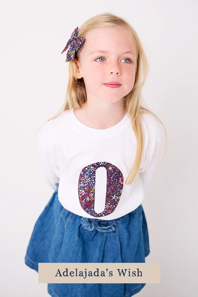 Create Your Own Personalised or Age Liberty Print White T-Shirt