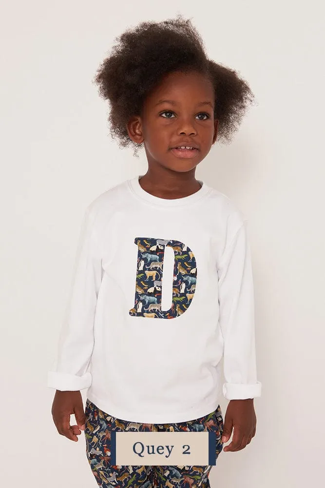 Create Your Own Personalised or Age Liberty Print White T-Shirt