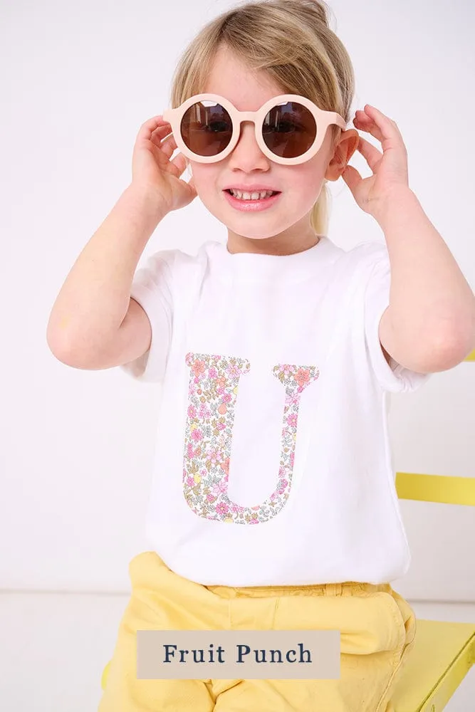 Create Your Own Personalised or Age Liberty Print White T-Shirt