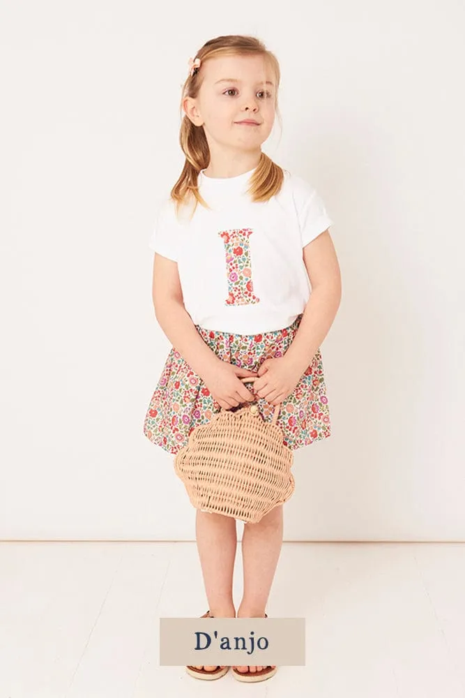 Create Your Own Personalised or Age Liberty Print White T-Shirt