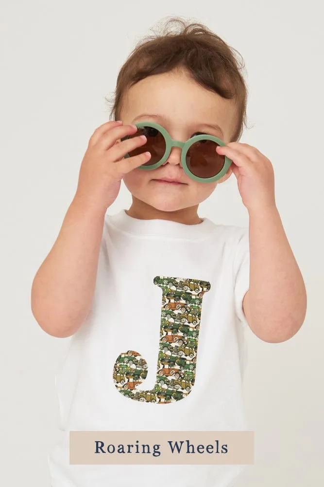 Create Your Own Personalised or Age Liberty Print White T-Shirt