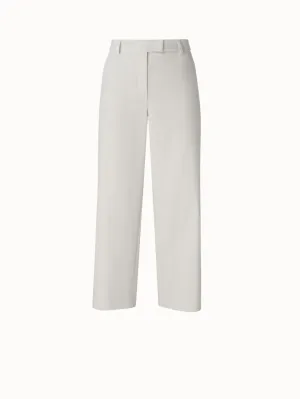 Cropped Wide Cotton Silk Double-Face Pants
