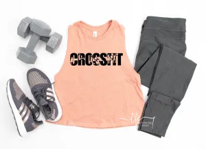 {Crossfit Lady} Crop Racerback Tank