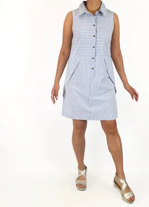 Cue blue striped dress size 10